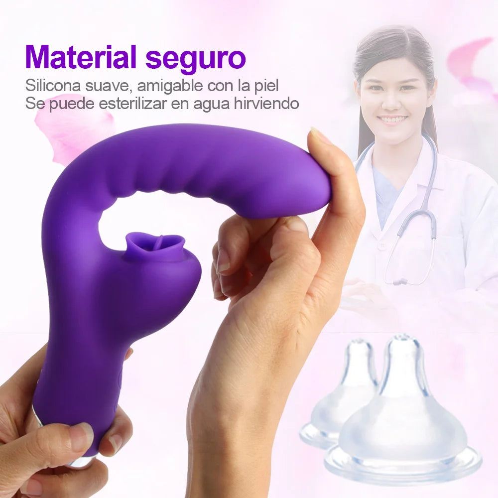 Vibrator For Women 2 In 1 Licking Machine Female Clit Sucker Adult Sex Toys