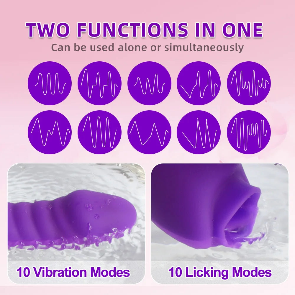 Vibrator For Women 2 In 1 Licking Machine Female Clit Sucker Adult Sex Toys