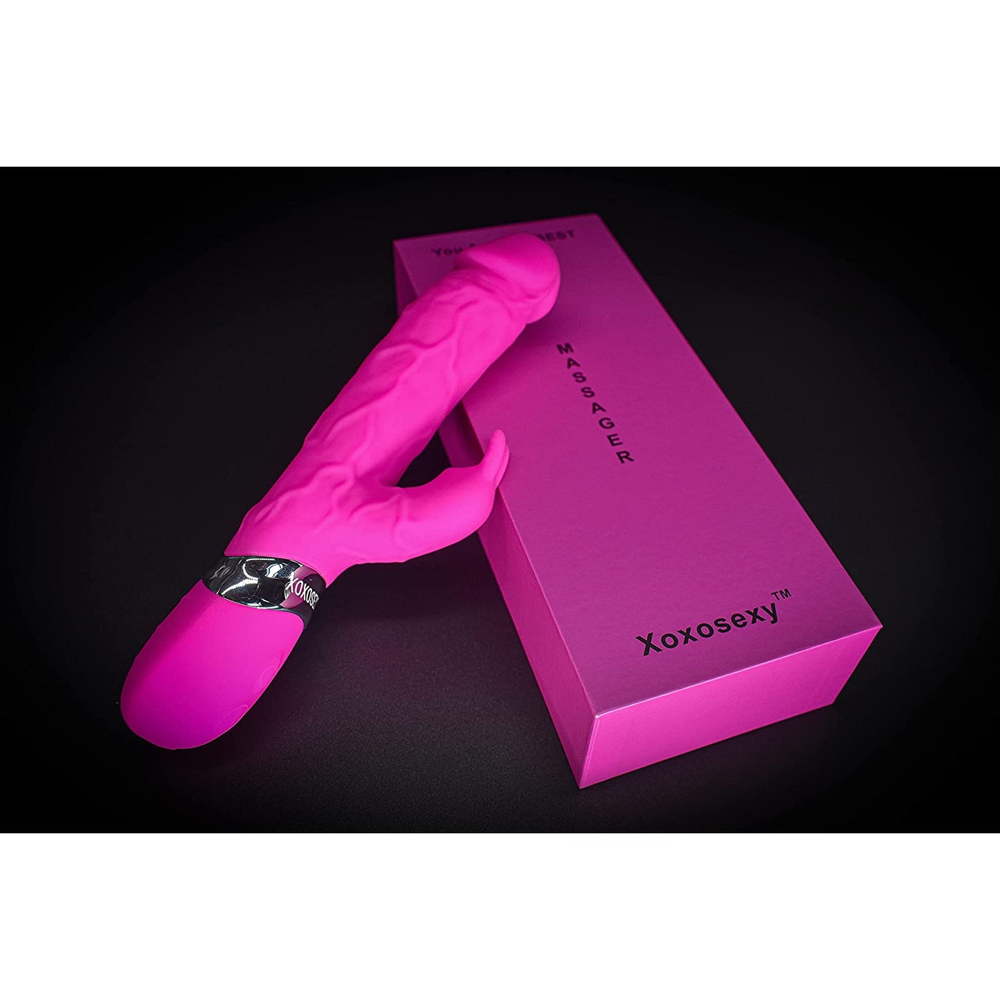 Pink Rabbit Vibrator and Pink Box on back Back ground